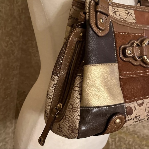 Like NEW! Sophia Caperelli Brown Patchwork Bag - Picture 6 of 12